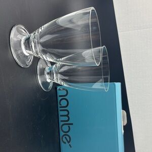 Nambe Elegant Clear Glass Goblets-Skye